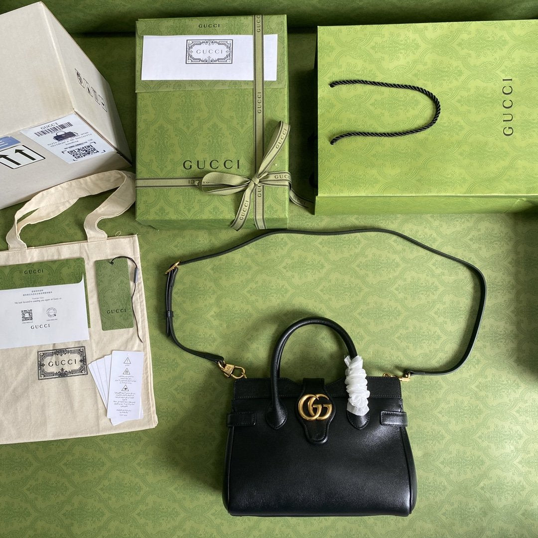 GG Marmont tote bag with GUCCI logo plaque