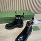 Leather ankle boot with GUCCI loop
