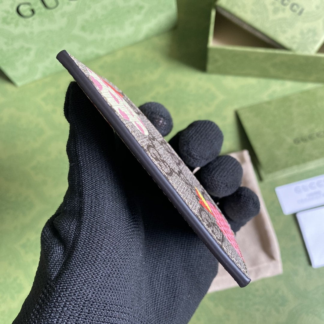 GUCCI apple print card holder wallet