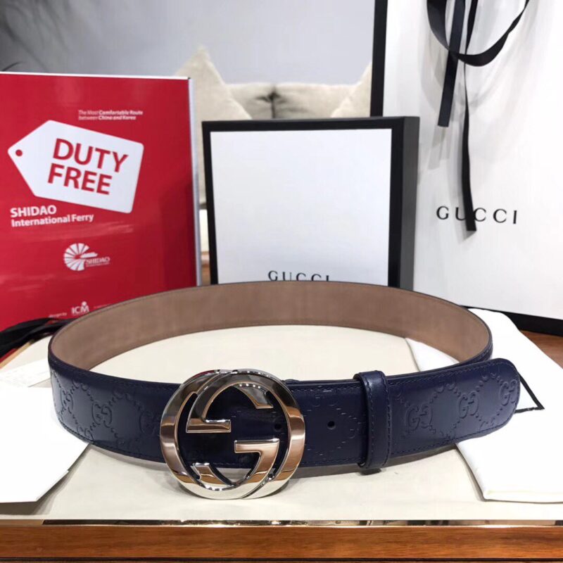 Cinturón de piel Gucci Signature con hebilla de G