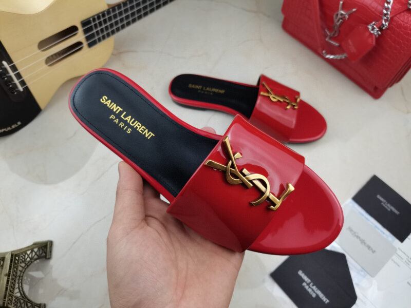 Sandalias Planas Mule Charol YSL - Imagen 6