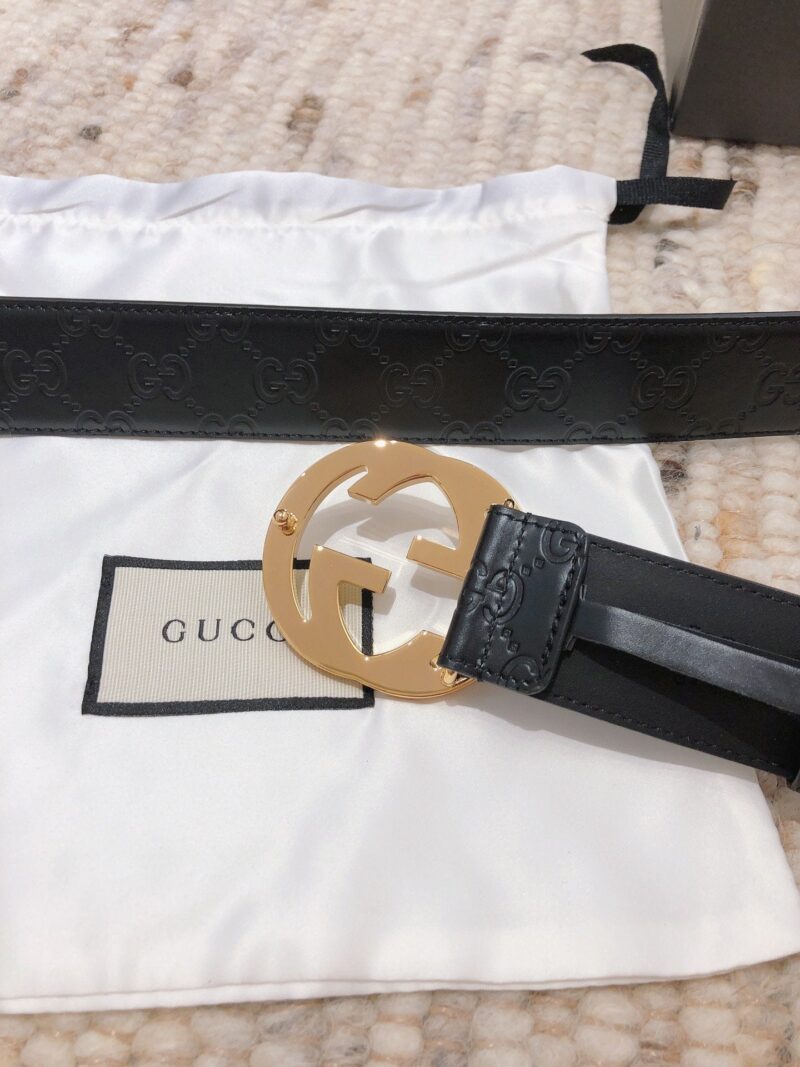 Cinturón de piel Gucci Signature con hebilla de G GUCCI - Imagen 7