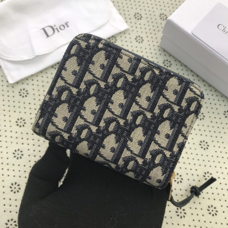 BILLETERA DIOR OBLIQUE PEQUEÑO CON CREMALLERA - KJ PLUS