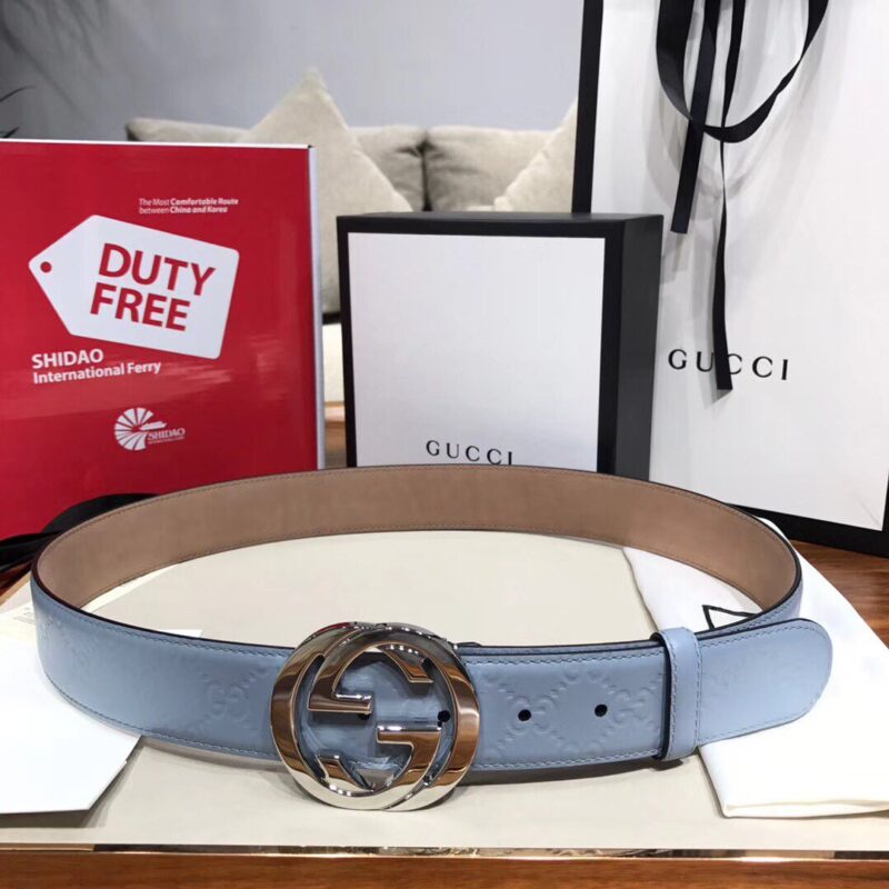 Cinturón de piel Gucci Signature con hebilla de G