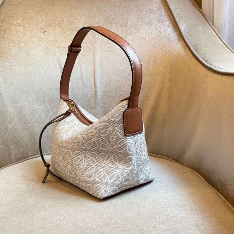 Bolso Cubi Anagram en jacquard y piel LOEWE - Imagen 3