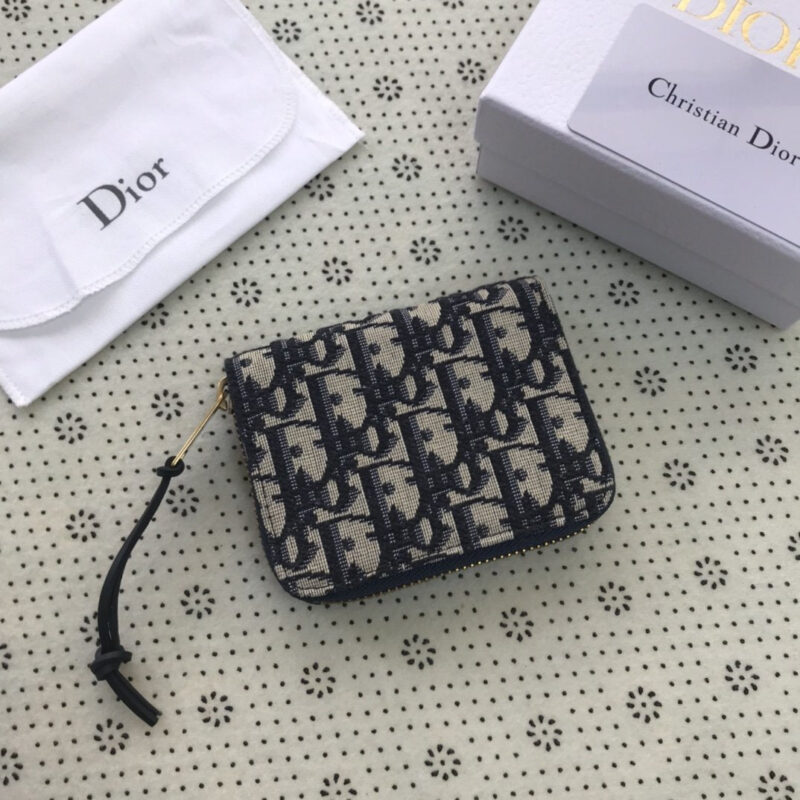 BILLETERA DIOR OBLIQUE PEQUEÑO CON CREMALLERA - KJ PLUS