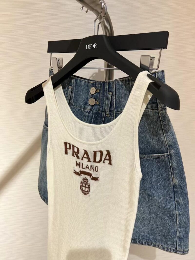 Top de tirantes con logo Prada - Image 4