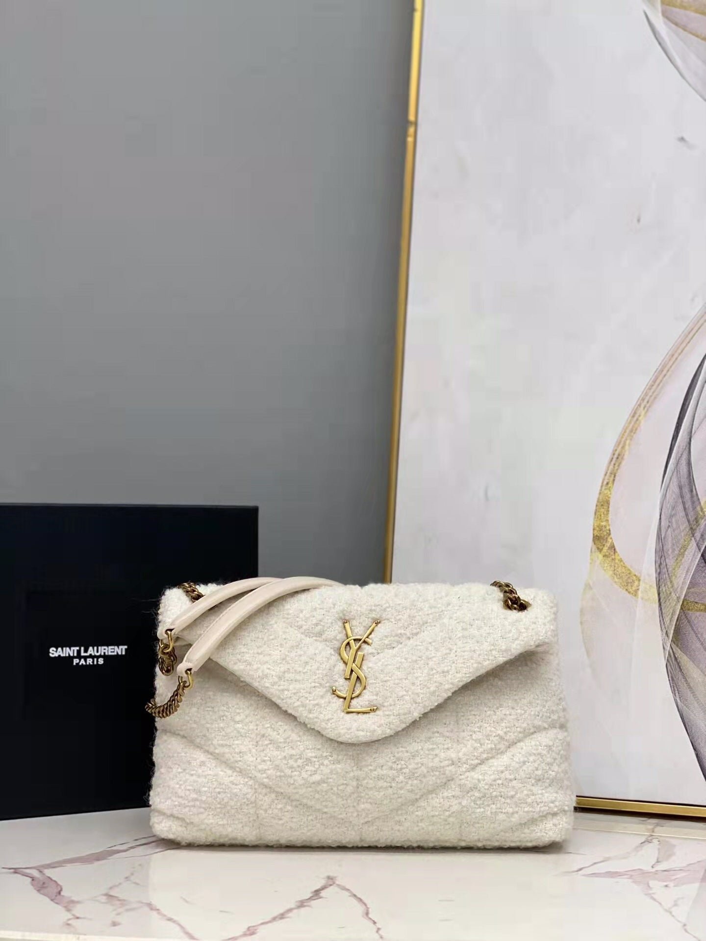 Bolso pequeño LouLou Puffer Tweed YSL