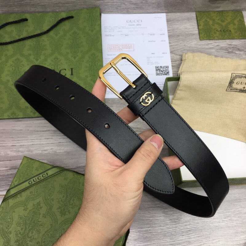 Cinturón con hebilla cuadrada y GG Gucci - Imagen 3