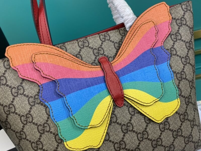 Tote Infantil GG con Mariposa Arcoíris GUCCI - Imagen 2