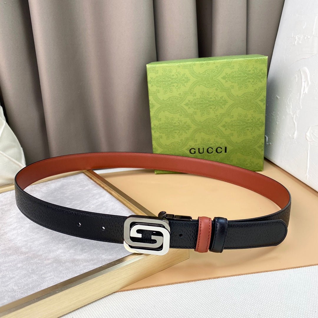 Cinturón reversible con GG cuadrada GUCCI