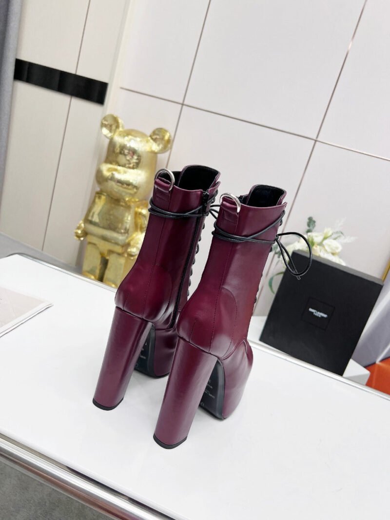 Botines Cherry de Plataforma Piel Lisa YSL - Imagen 6