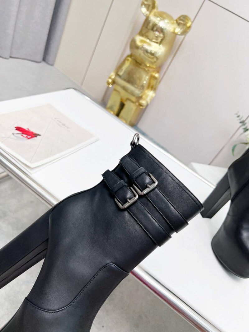 Botines Cherry de Plataforma Doble Hebilla Piel Lisa YSL - Imagen 7
