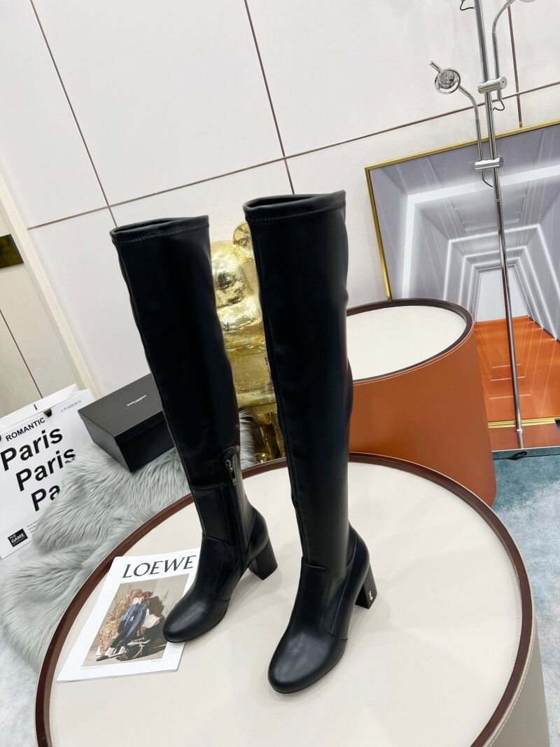 Botas Altas Lou de Piel Lisa YSL - Imagen 2