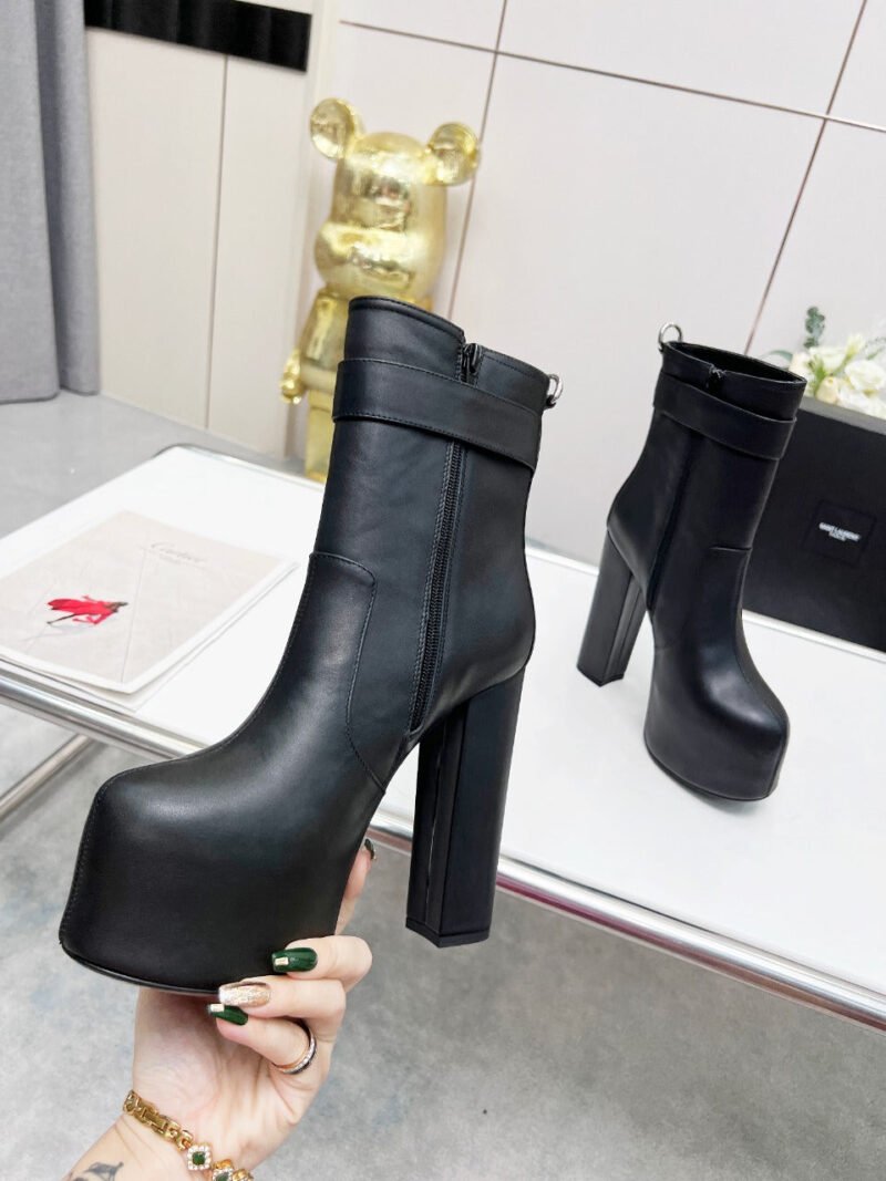 Botines Cherry de Plataforma Hebilla Piel Lisa YSL - Imagen 5