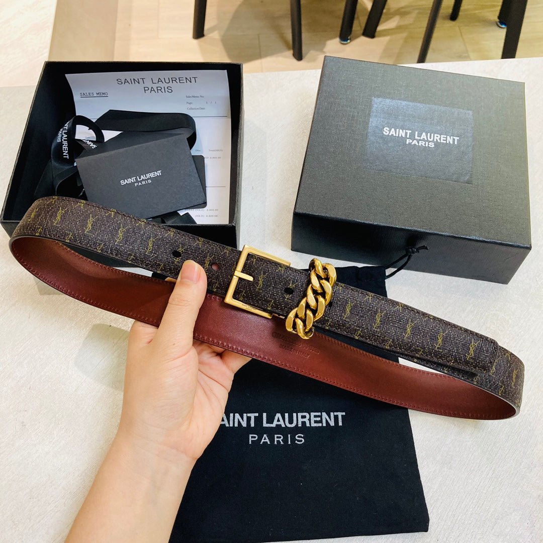 Cinturón de hebilla cuadrada YSL