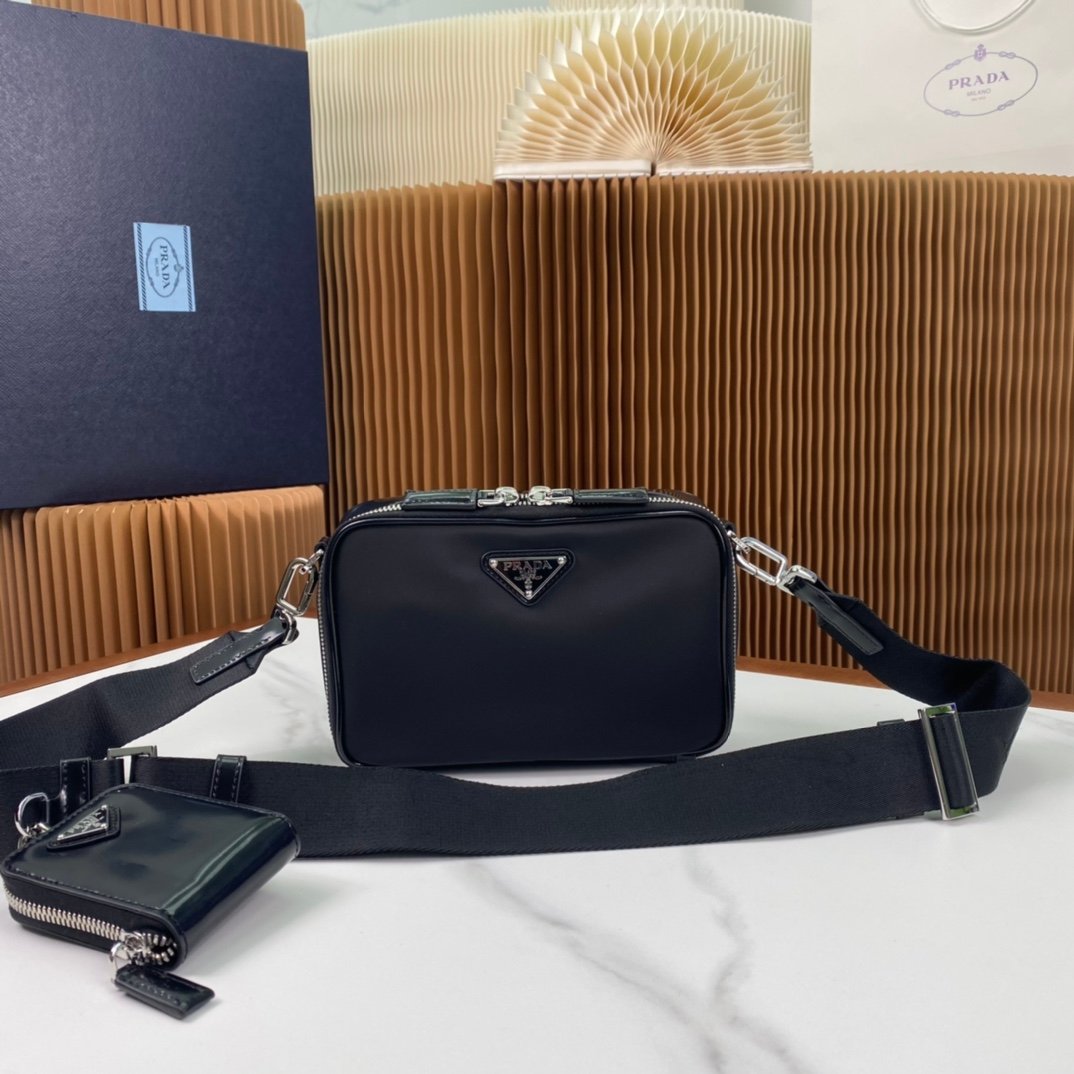 Bolso Re-Nylon y piel Saffiano Prada Brique