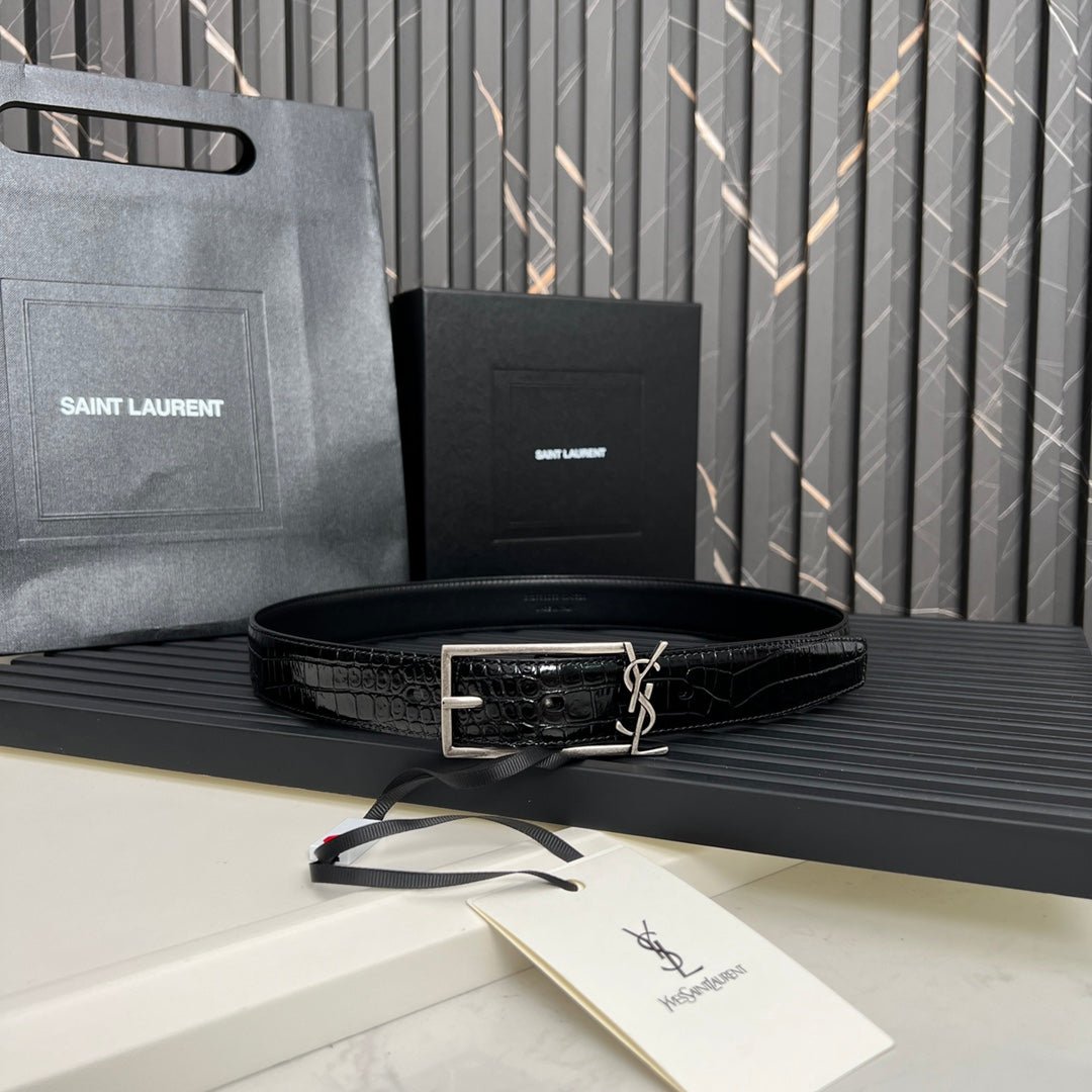 Cinturón de hebilla cuadrada YSL