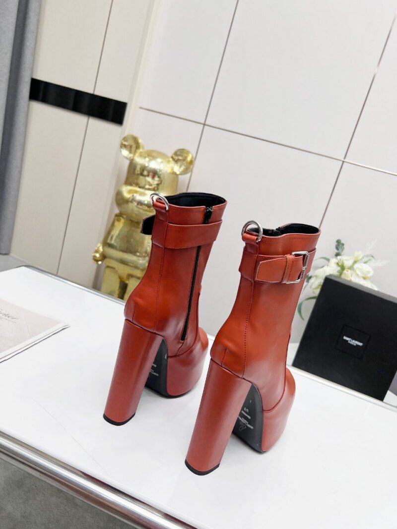 Botines Cherry de Plataforma Hebilla Piel Lisa YSL - Imagen 6