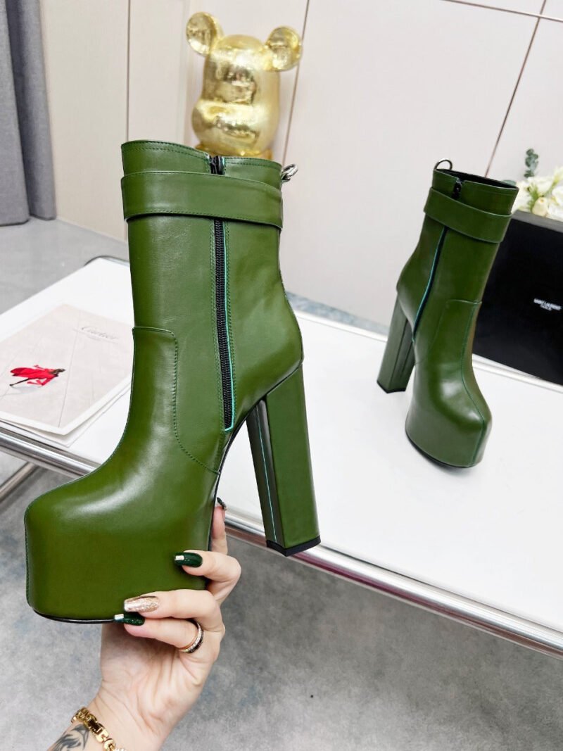 Botines Cherry de Plataforma Hebilla Piel Lisa YSL - Imagen 4