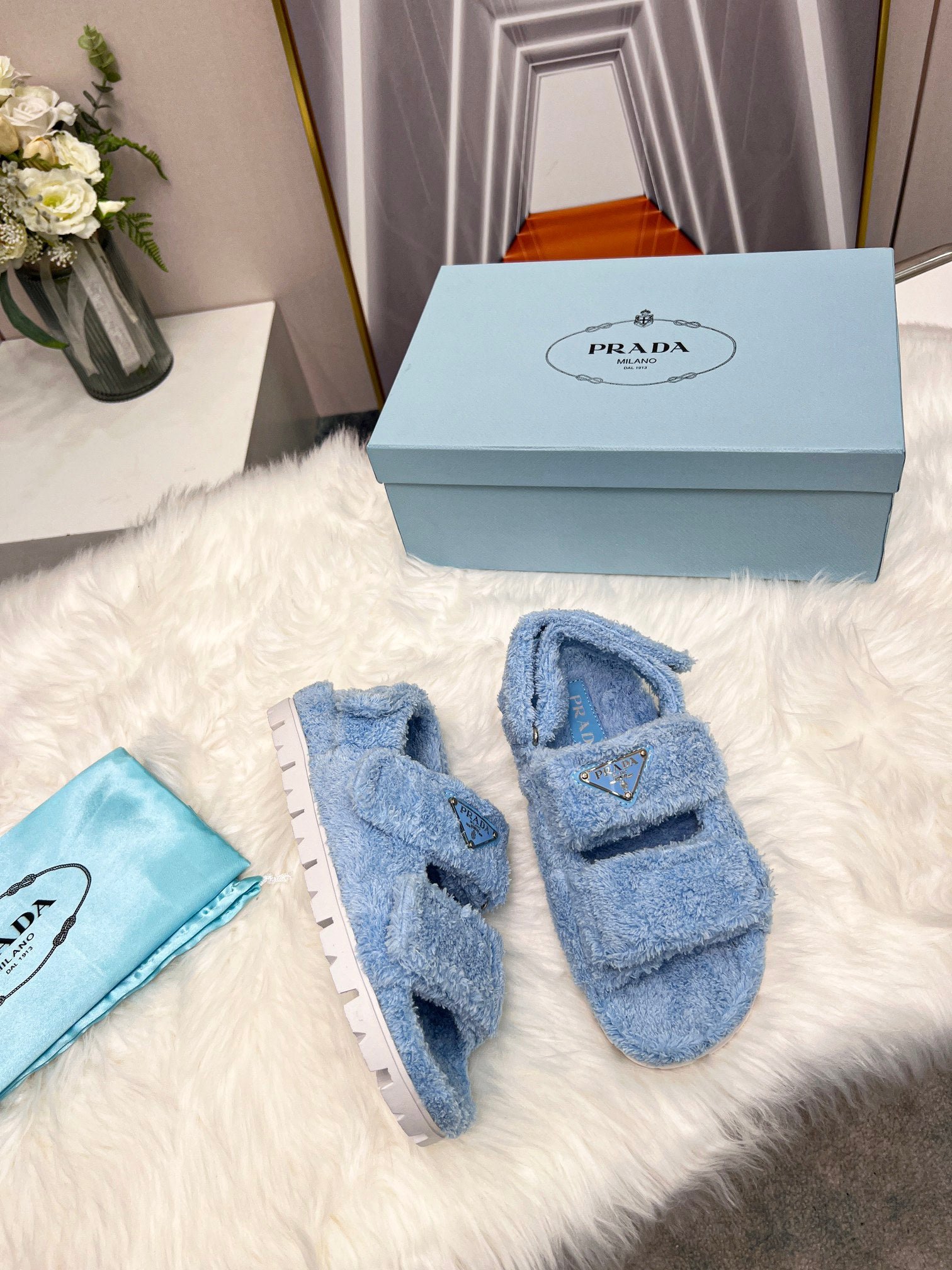 Sandalias en punto bucle PRADA