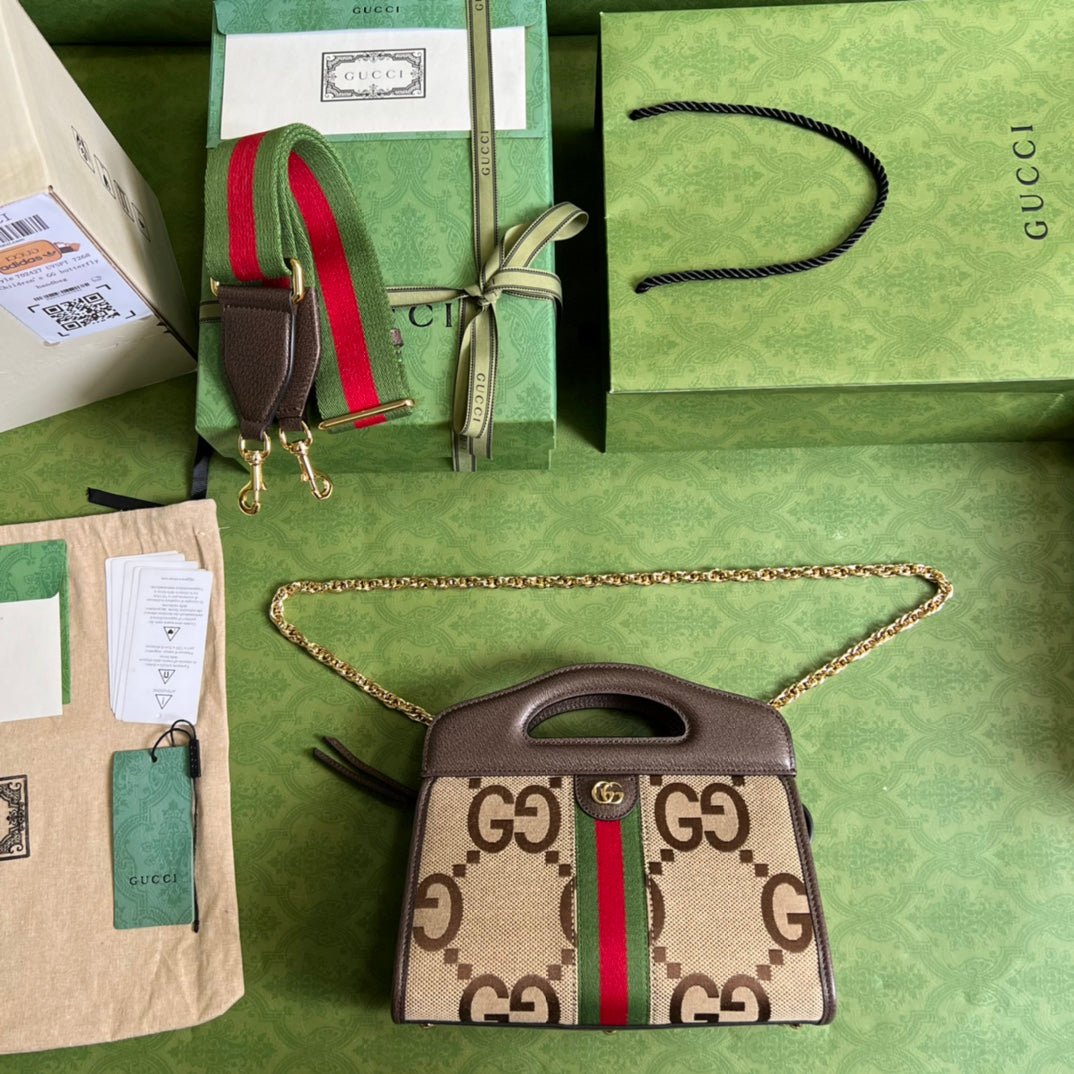 Bolso tote Ophidia pequeño con tribanda Web Gucci