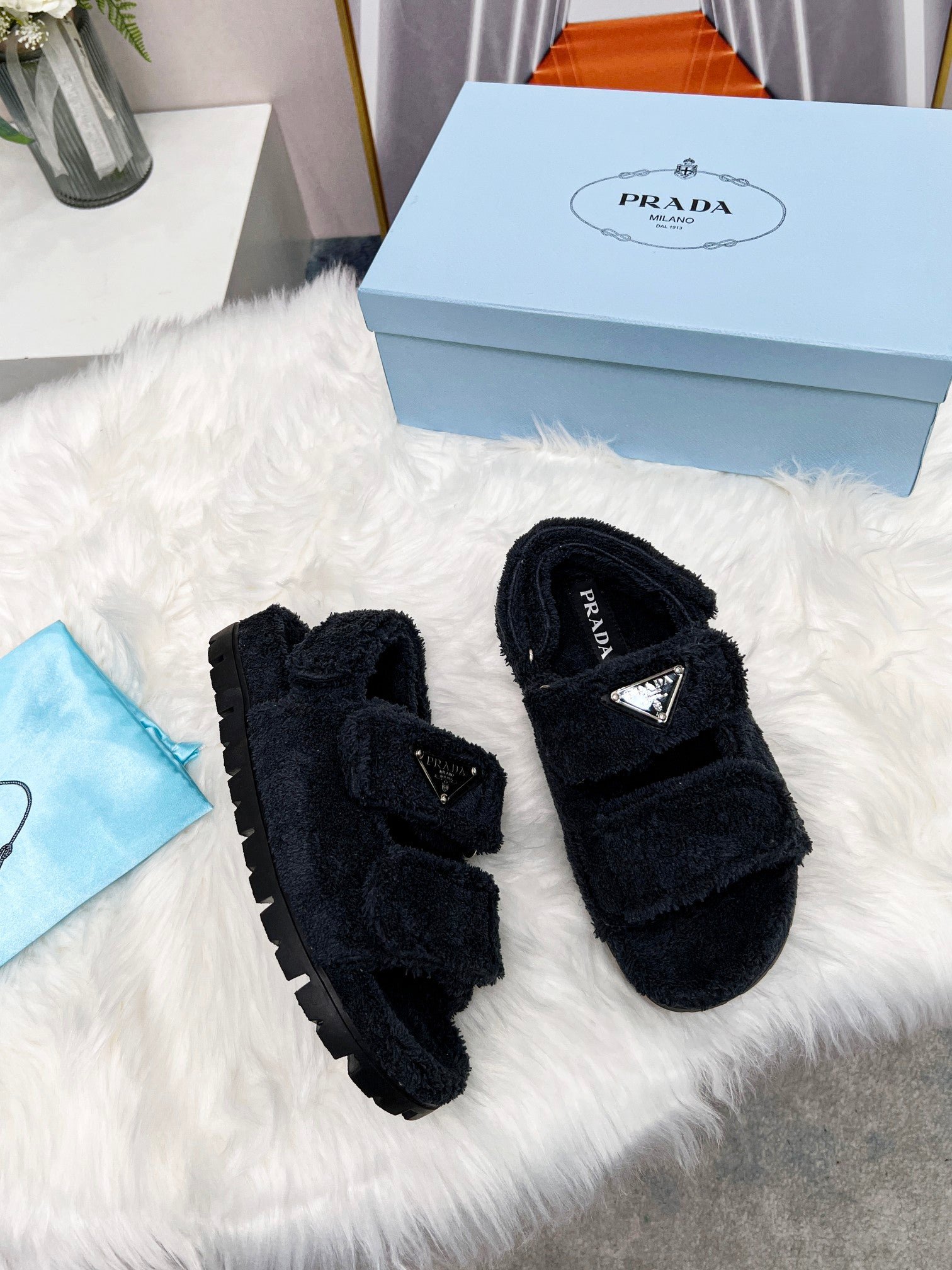 Sandalias en punto bucle PRADA