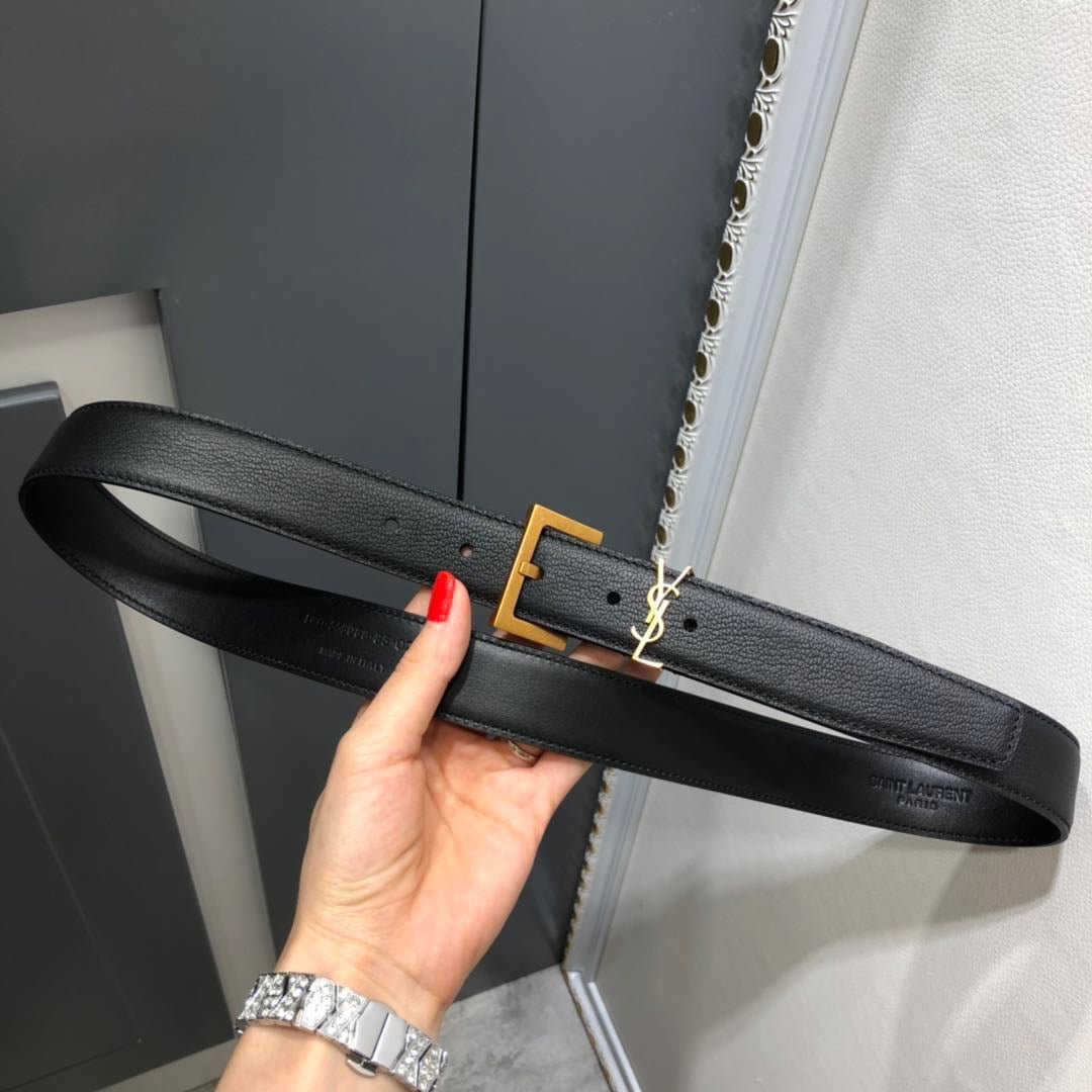 Cinturón de hebilla cuadrada YSL