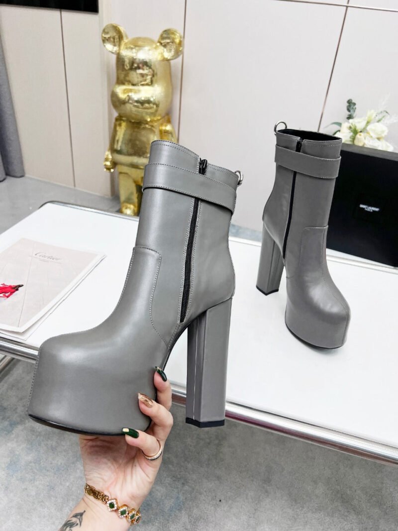 Botines Cherry de Plataforma Hebilla Piel Lisa YSL - Imagen 6