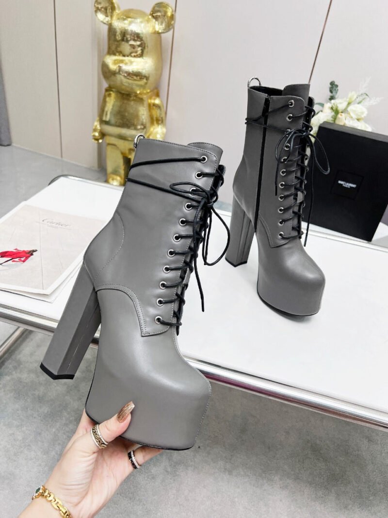 Botines Cherry de Plataforma Piel Lisa YSL - Imagen 4