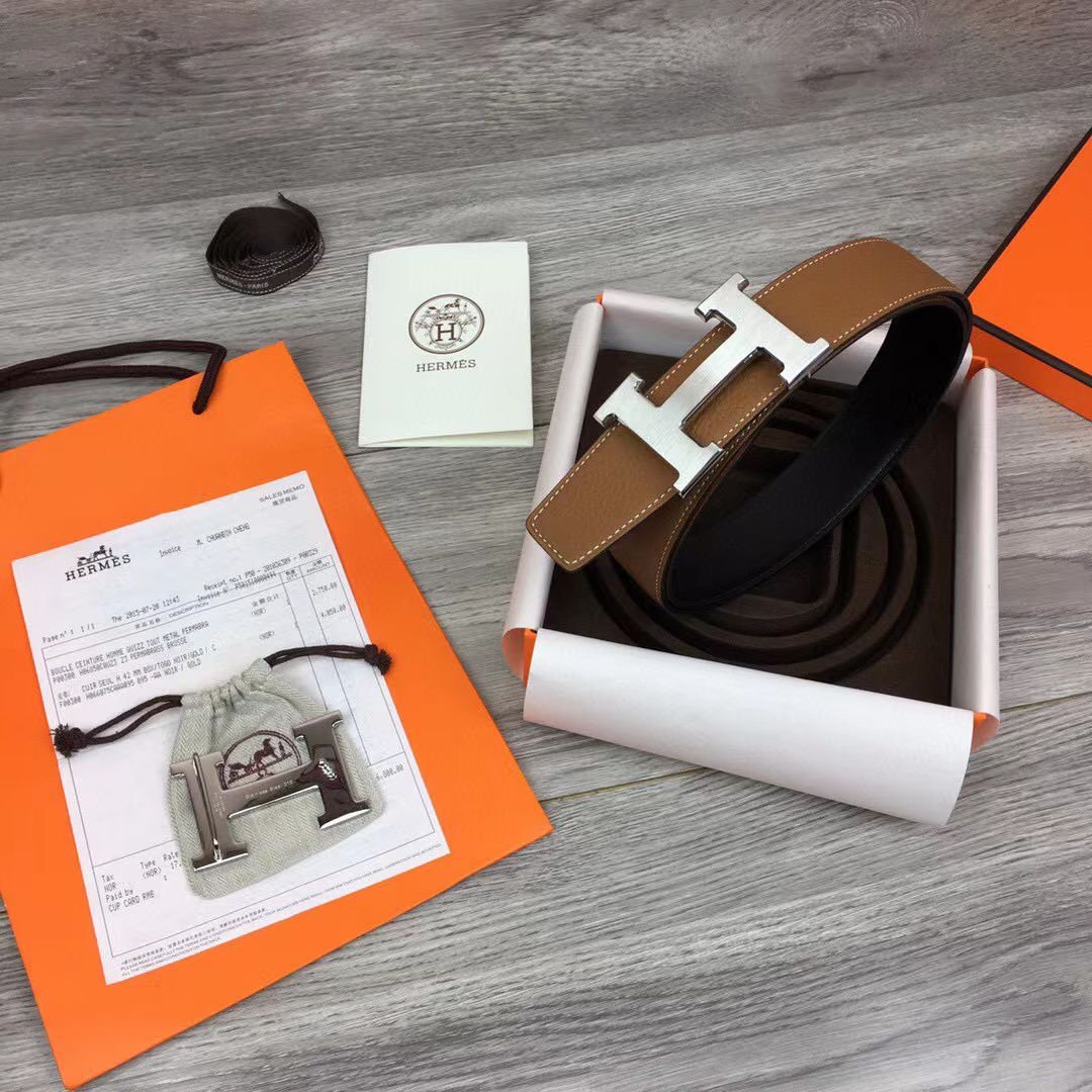 Cinturón de piel Reversible Hermes