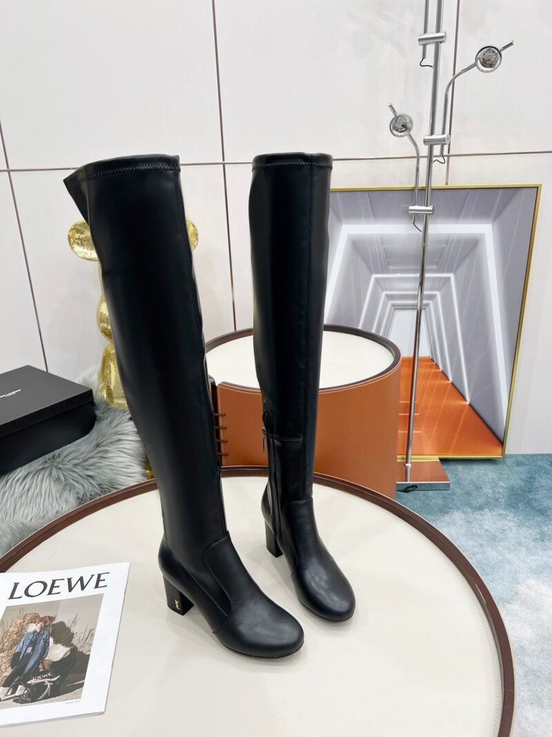 Botas Altas Lou de Piel Lisa YSL - Imagen 3