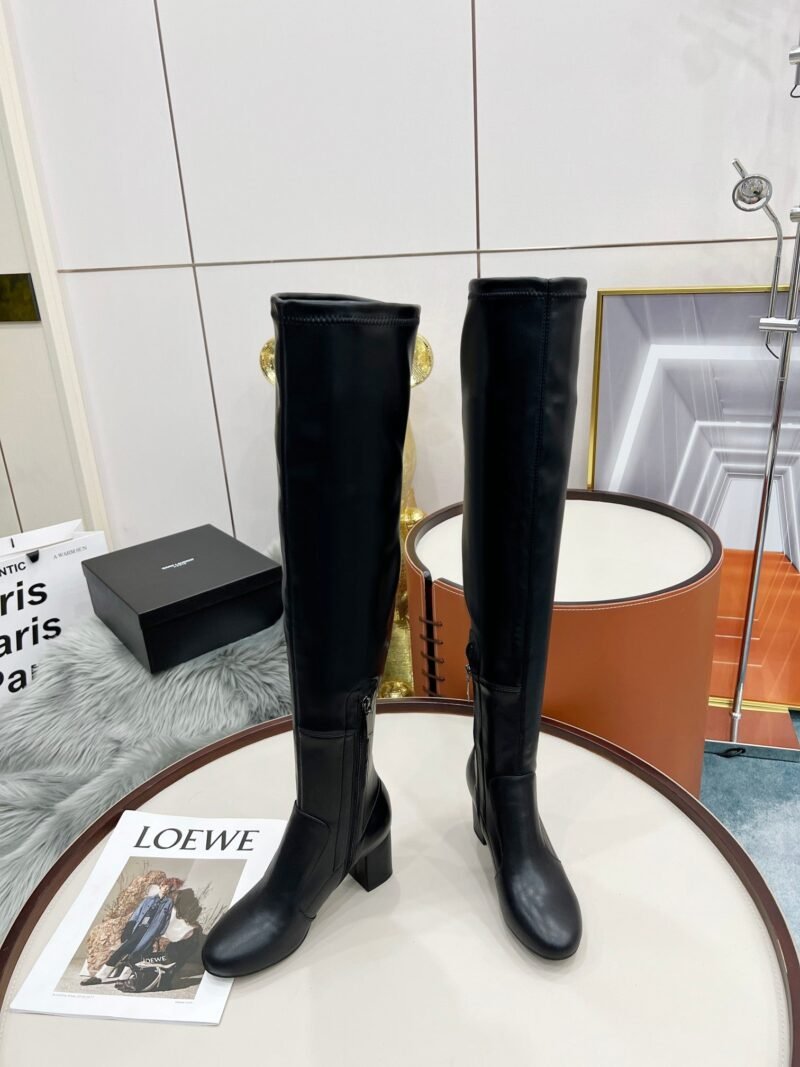Botas Altas Lou de Piel Lisa YSL - Imagen 4
