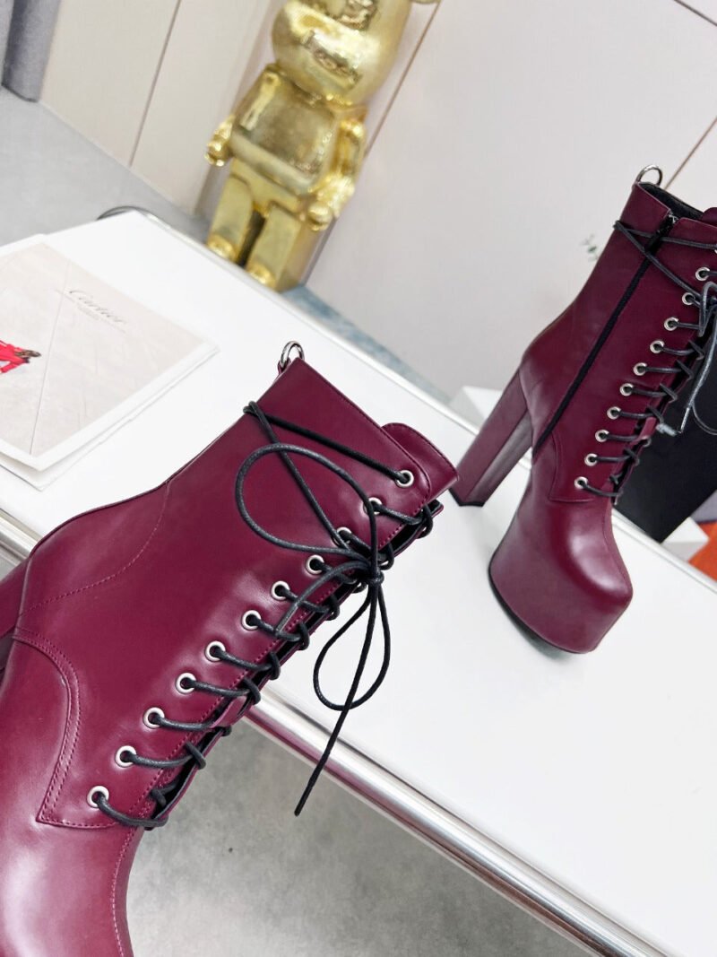 Botines Cherry de Plataforma Piel Lisa YSL - Imagen 7