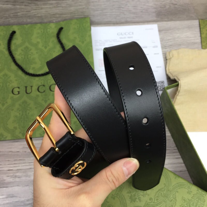Cinturón con hebilla cuadrada y GG Gucci - Imagen 2