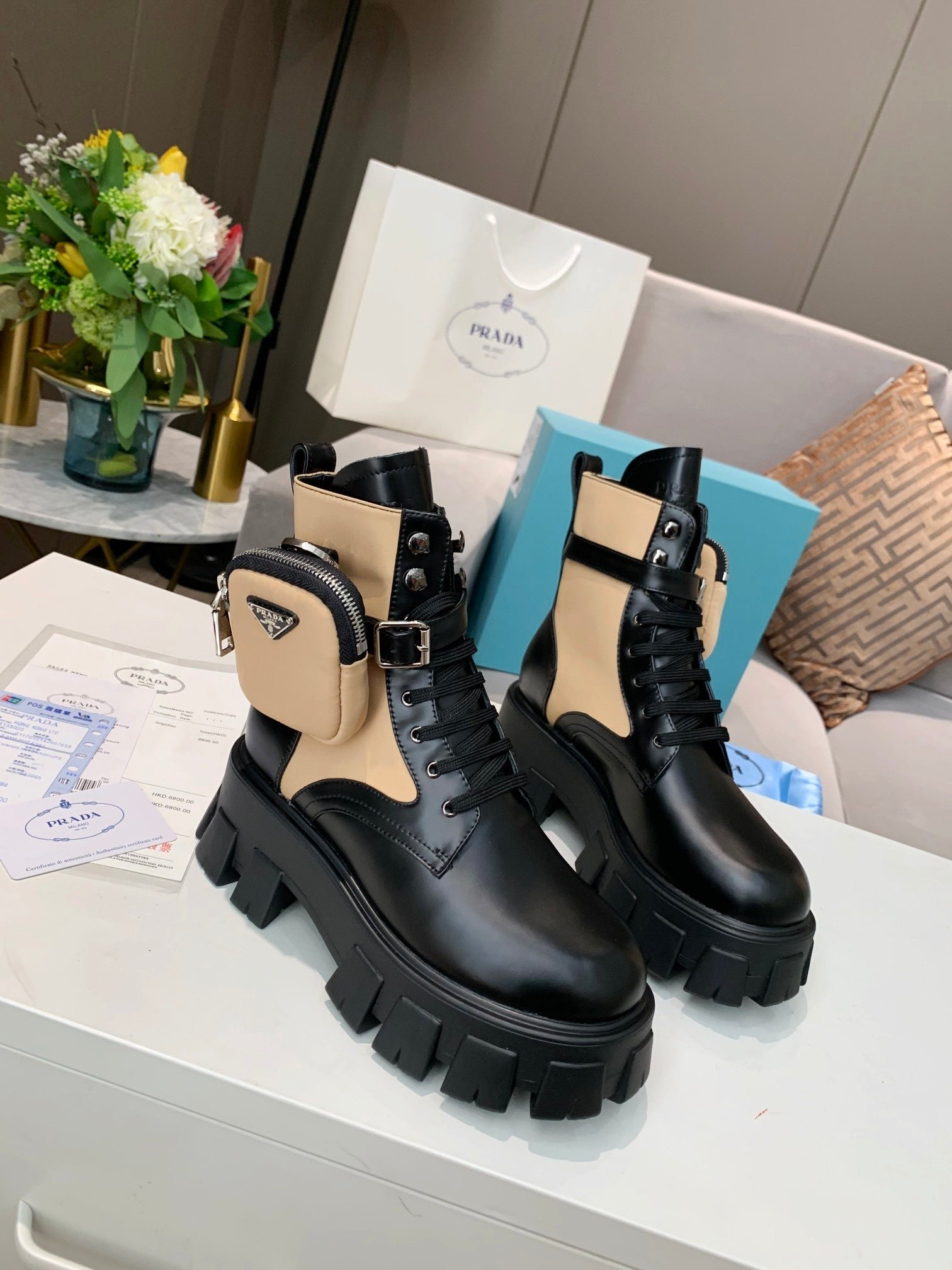 Botas de piel y nylon Monolith PRADA