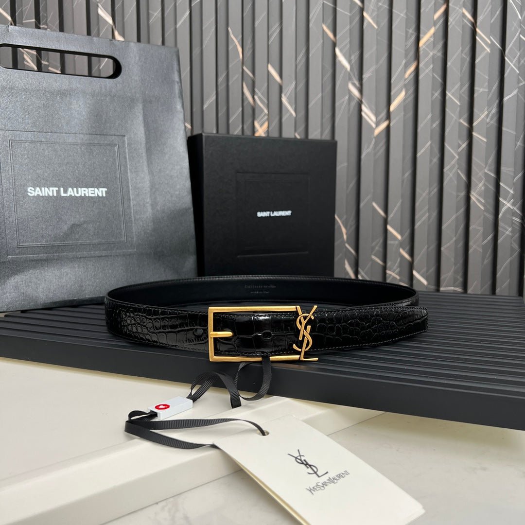 Cinturón de hebilla cuadrada YSL
