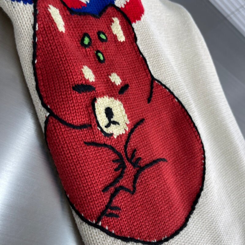 Cárdigan punto de algodón con intarsia animal GUCCI - Imagen 6