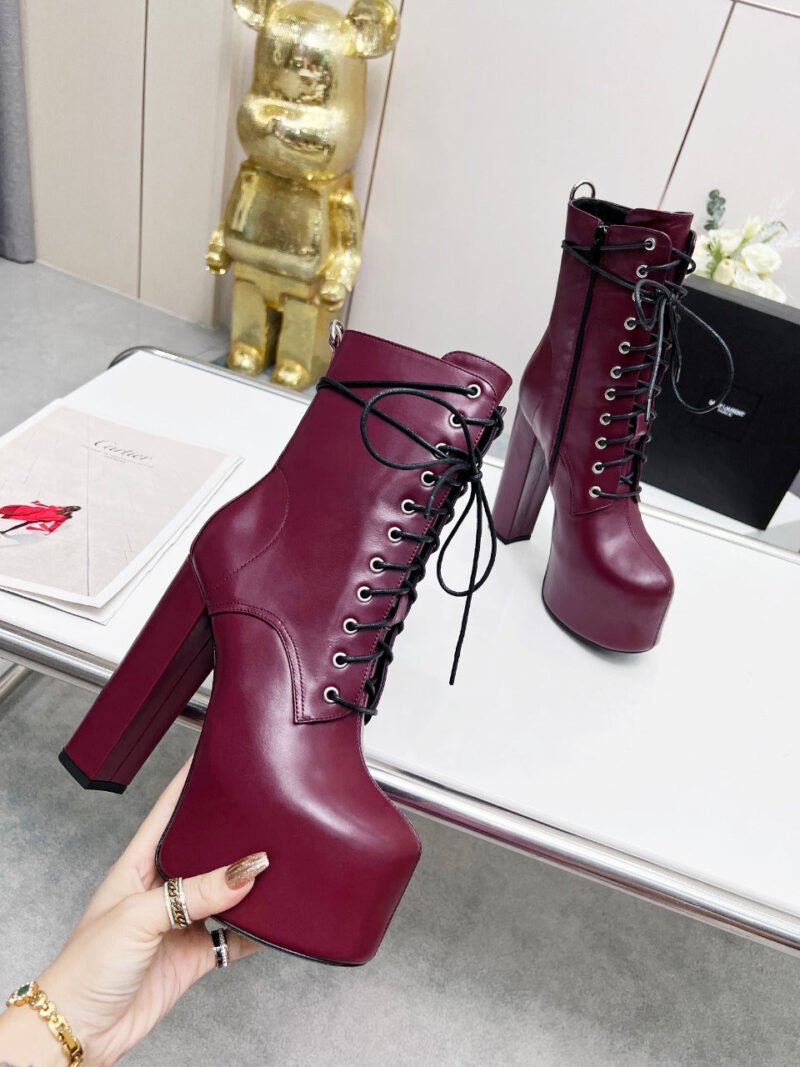 Botines Cherry de Plataforma Piel Lisa YSL - Imagen 4
