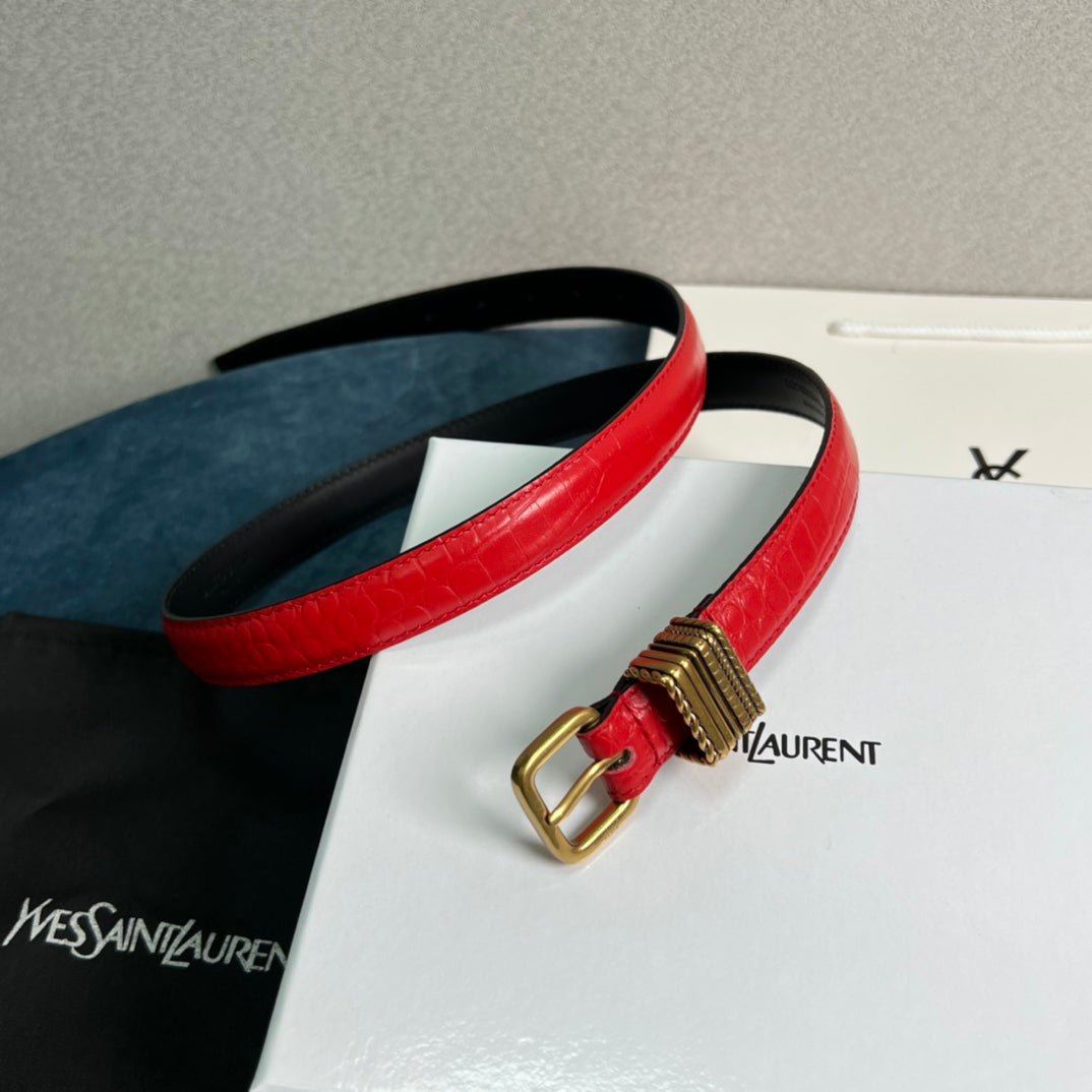 Cinturón de hebilla cuadrada YSL