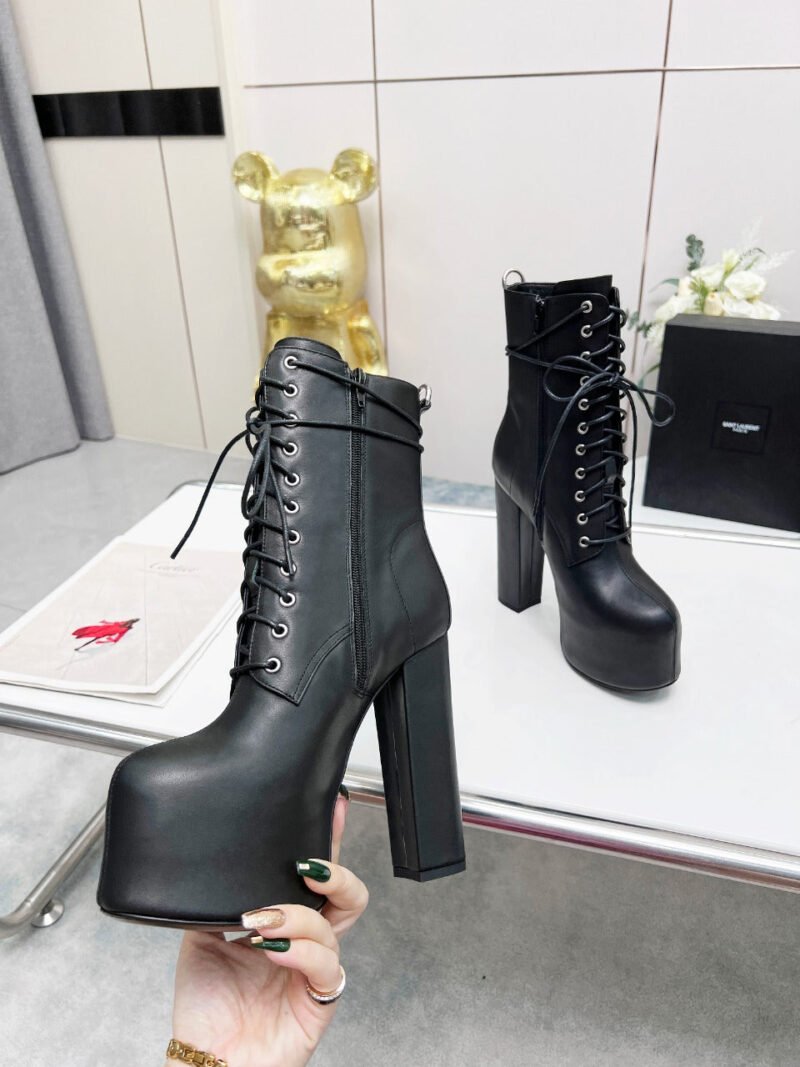 Botines Cherry de Plataforma Piel Lisa YSL - Imagen 5