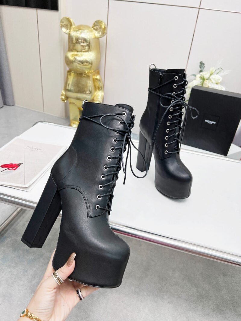Botines Cherry de Plataforma Piel Lisa YSL - Imagen 4