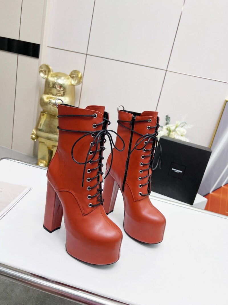 Botines Cherry de Plataforma Piel Lisa YSL - Imagen 4