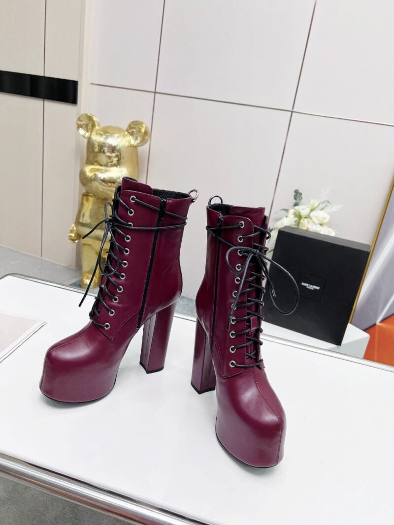 Botines Cherry de Plataforma Piel Lisa YSL - Imagen 3