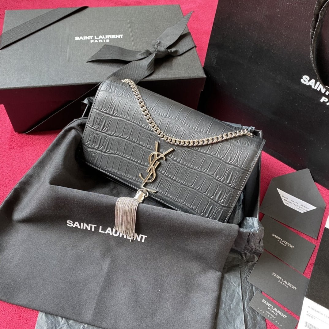 BOLSO KATE CON BORLA DE PIEL YSL