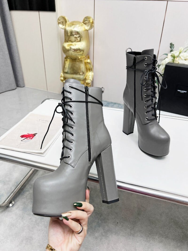 Botines Cherry de Plataforma Piel Lisa YSL - Imagen 5