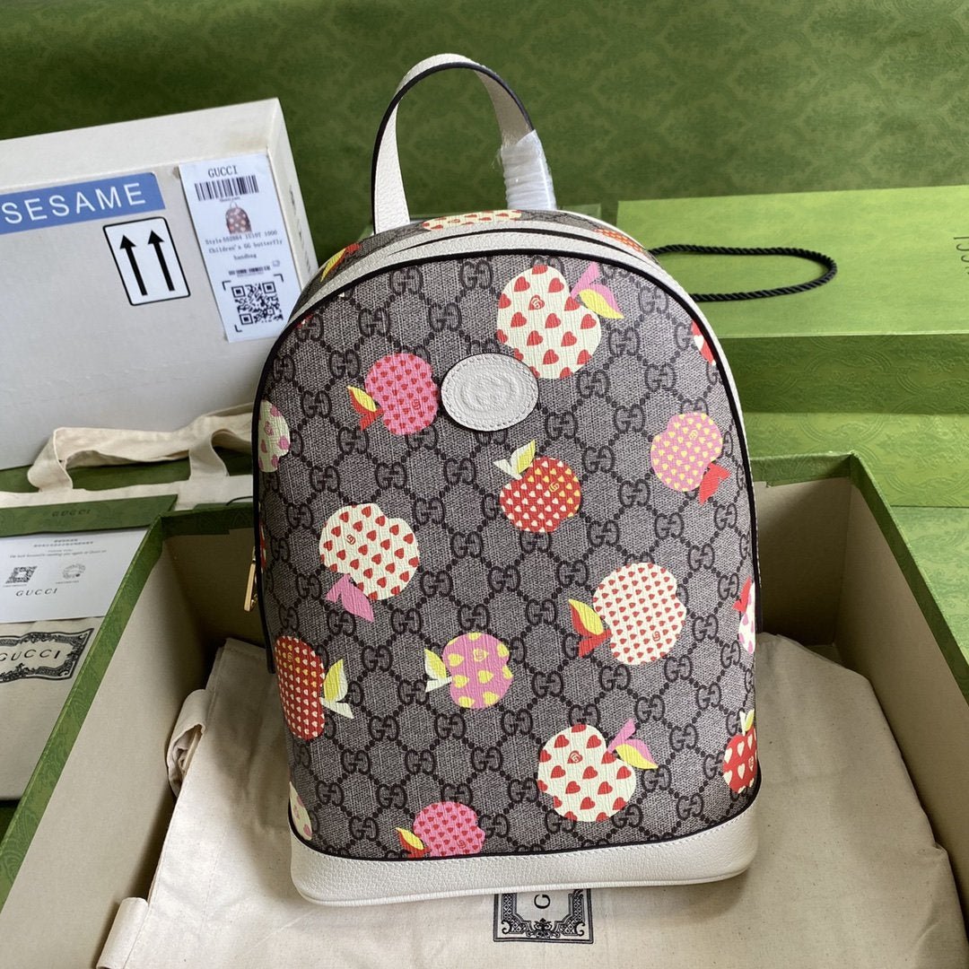 Mochila pequeña con estampado de manzana GUCCI