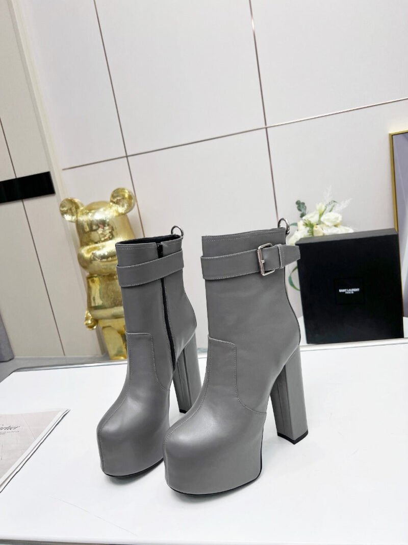 Botines Cherry de Plataforma Hebilla Piel Lisa YSL - Imagen 2