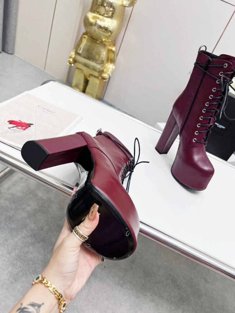 Botines Cherry de Plataforma Piel Lisa YSL - Imagen 9