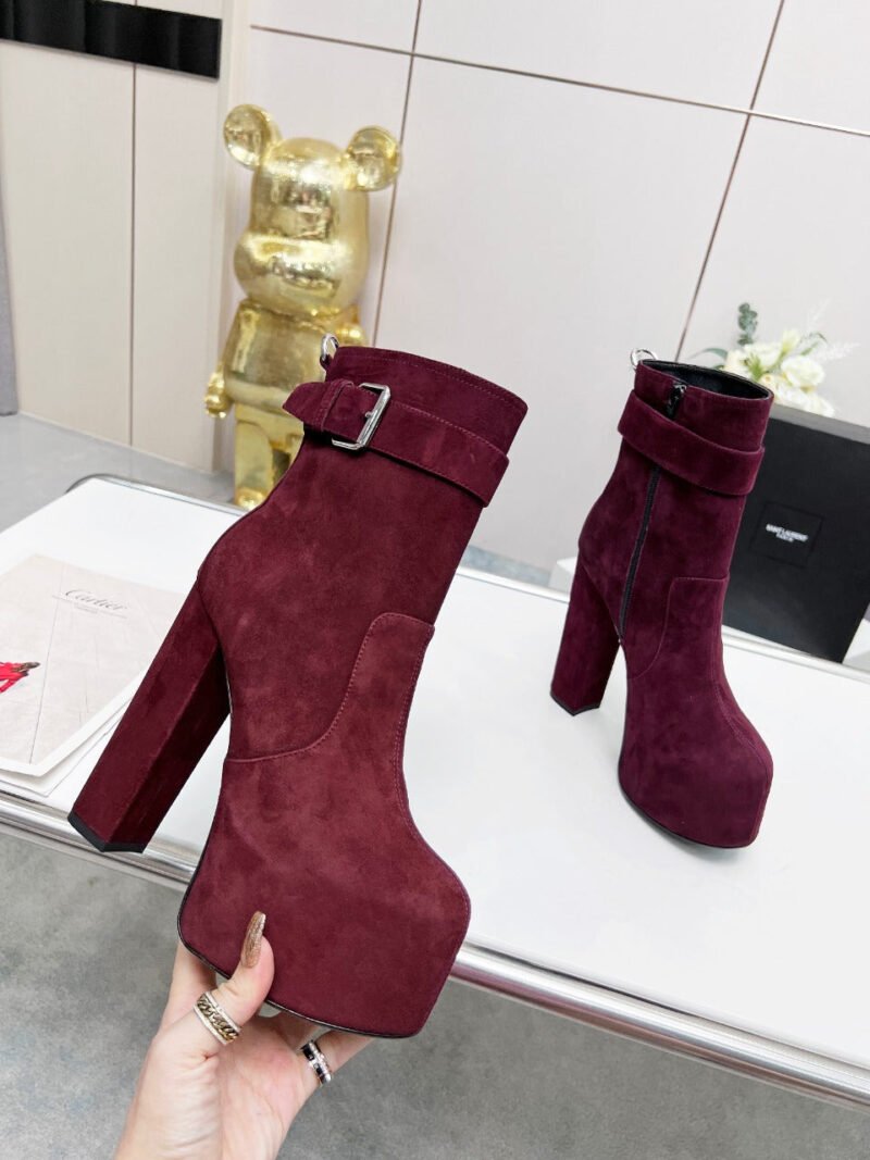 Botines Cherry de Plataforma Hebilla Piel YSL - Imagen 4